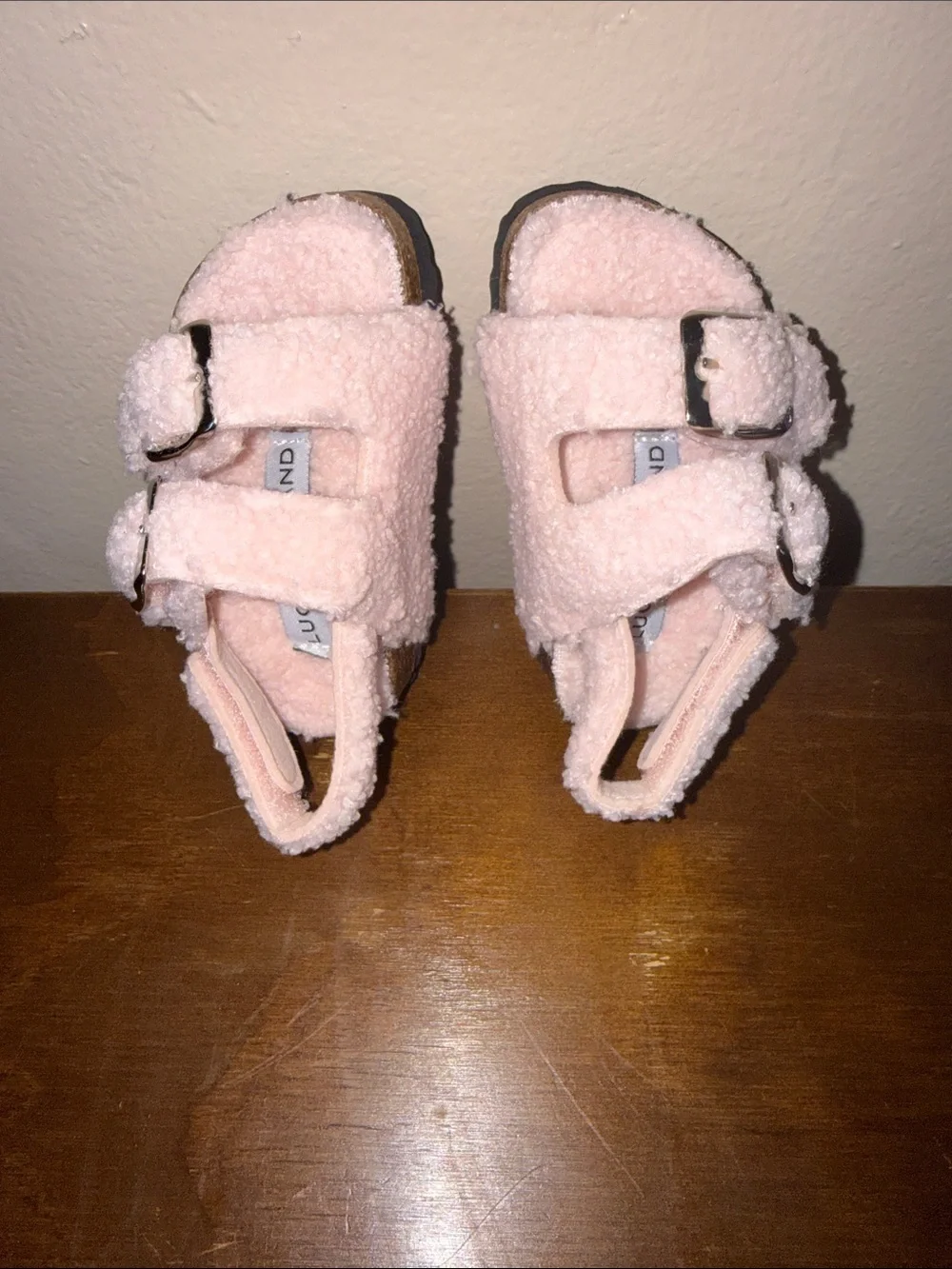 Lucky Brand Baby Girls' Pink Fuzzy Double-Buckle Sandals